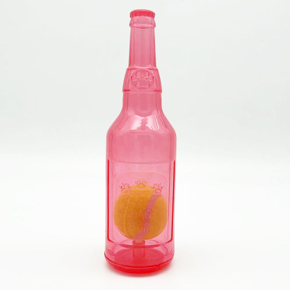 Water Bottle Cruncher Dog Toy - Squeaky Interactive Chew for Aggressive Chewers