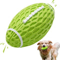 Durable Rugby Dog Chew Toy - Squeaky Rubber for Aggressive Chewers (S/L)