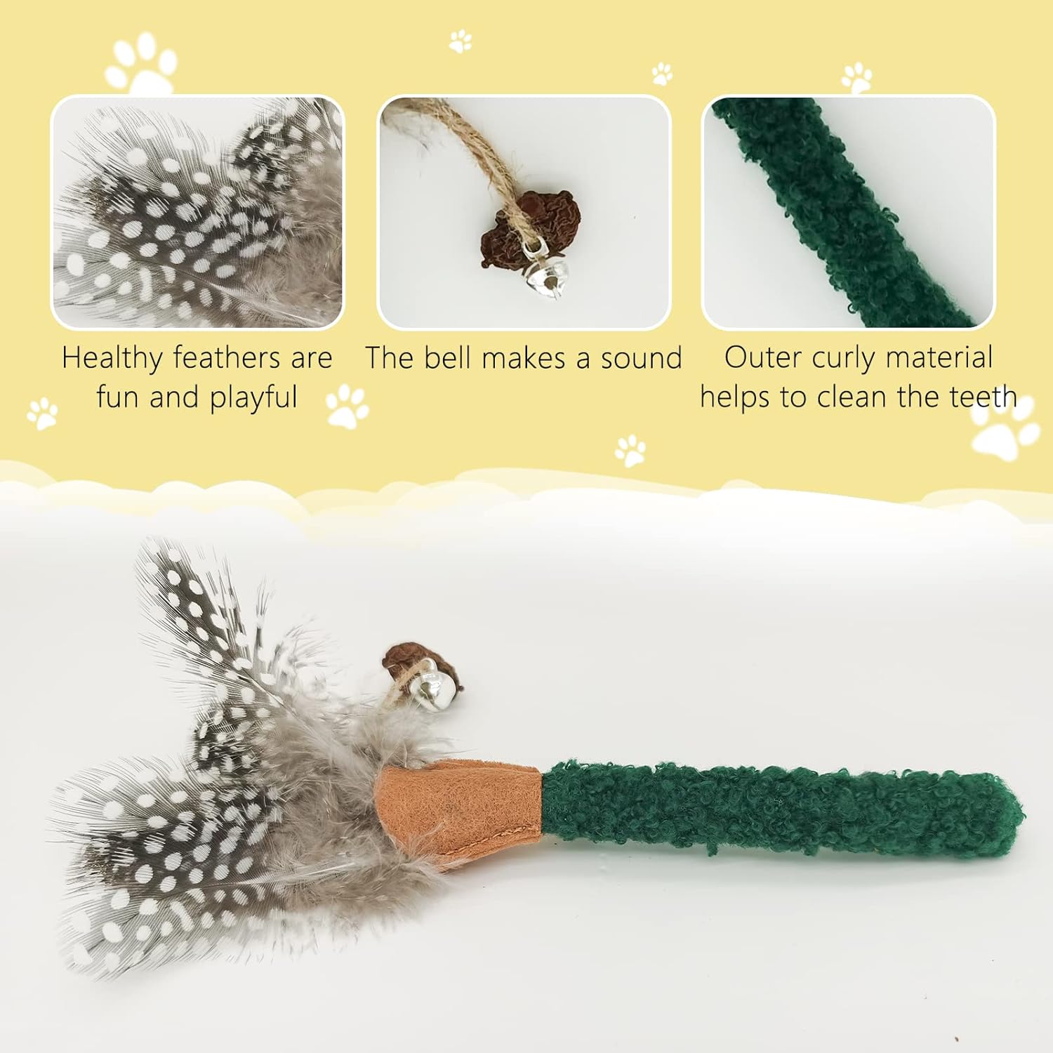 Natural Silvervine Cat Chew Stick with Feather