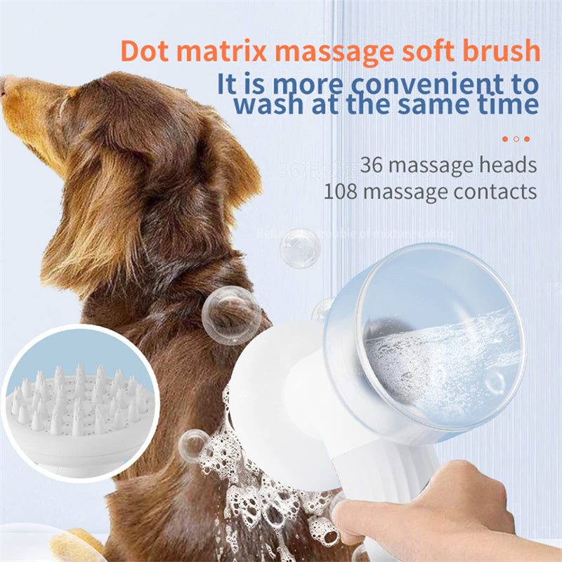 Electric Automatic Foaming Pet Bath Brush - USB Rechargeable Massage Scrubber