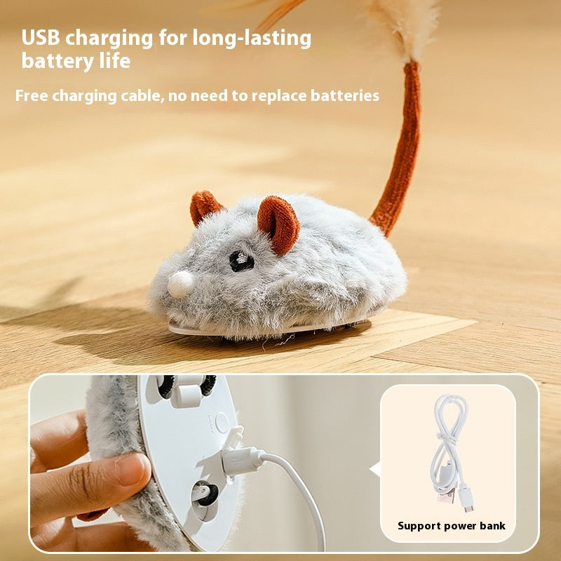 Electric Self-Moving Mouse Cat Toy - Type-C Rechargeable