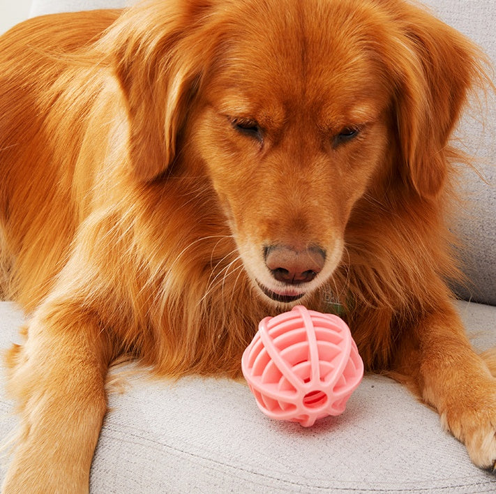 Rubber Treat Ball Dog Toy - Bite Resistant Chew for All Breeds