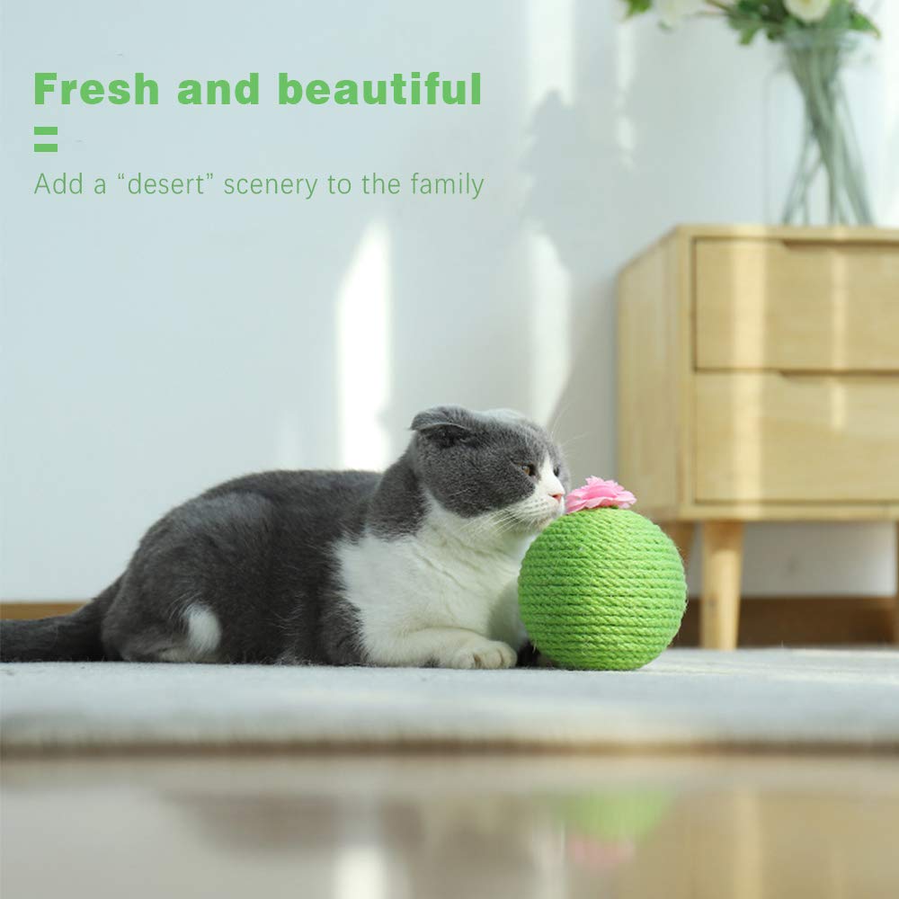 Cactus Tumbler Cat Scratcher Ball - Interactive Wobble Toy with Catnip
