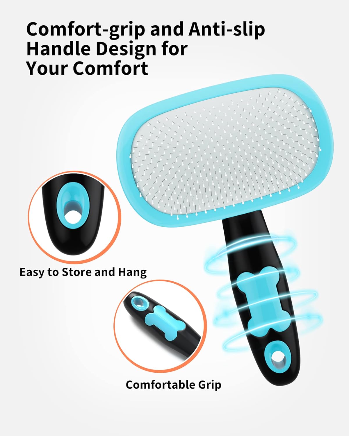 Self-Cleaning Pet Grooming Brush - Deshedding Tool for Cats & Dogs (S/L)