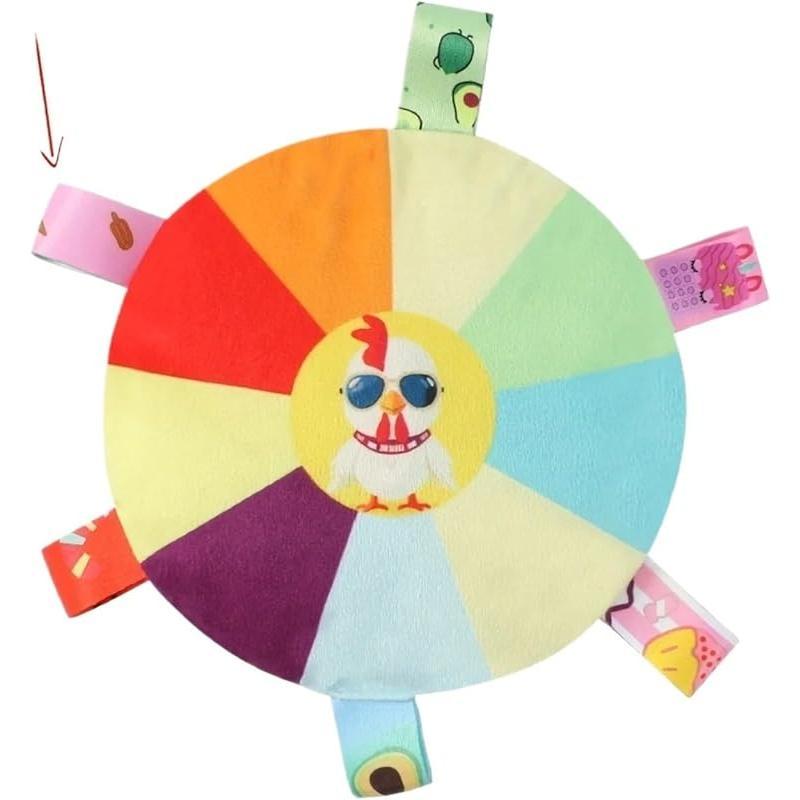 Plush Flying Disc Dog Toy - Squeaky Tug of War with Bell, 4 Fun Designs