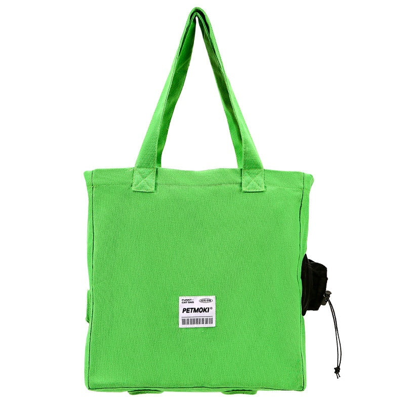PetMoki Funny Cat Bag - Dual-Purpose Canvas Carrier & Walking Sling for Cats