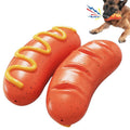 Indestructible Hot Dog Chew Toy - Tough Rubber for Aggressive Chewers