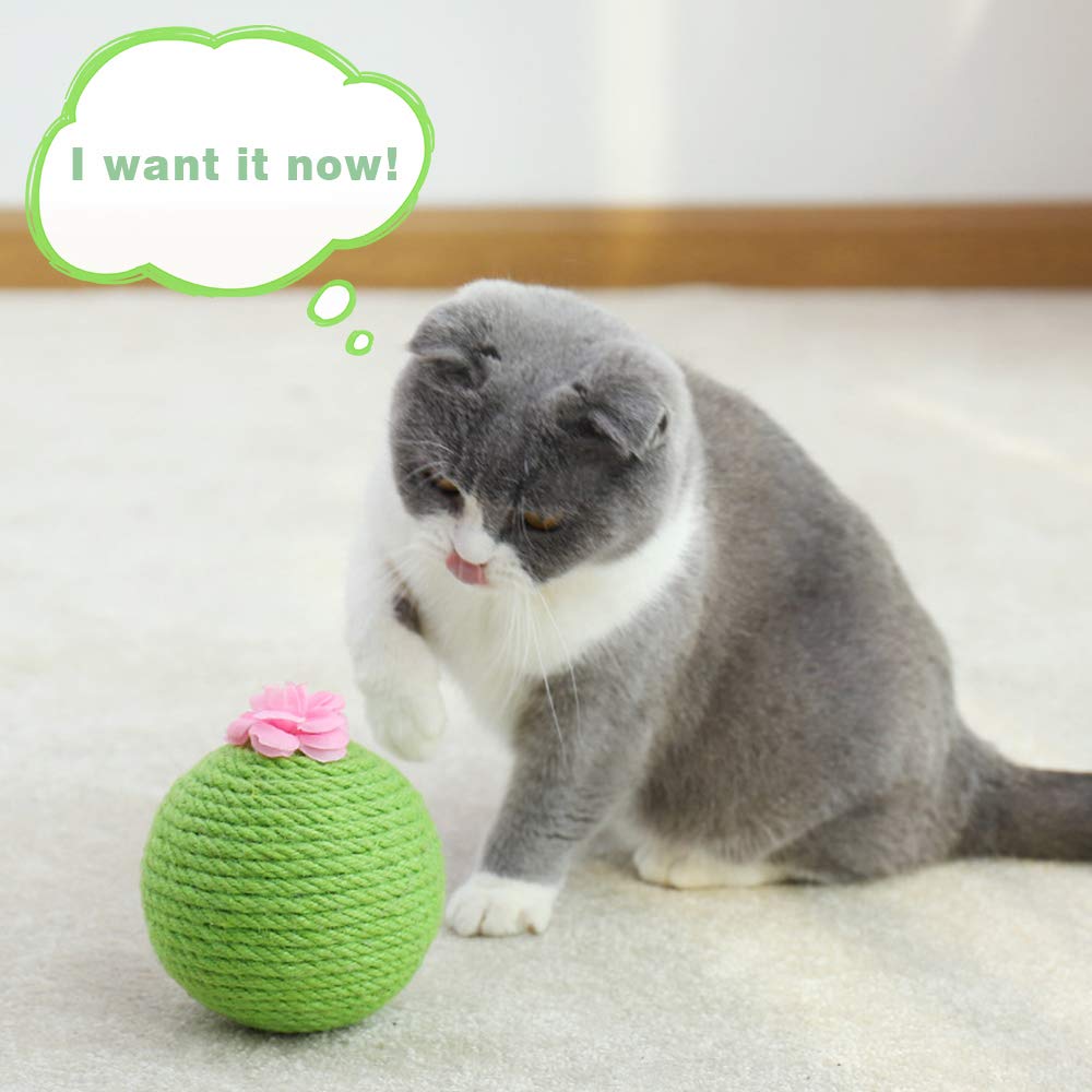 Cactus Tumbler Cat Scratcher Ball - Interactive Wobble Toy with Catnip