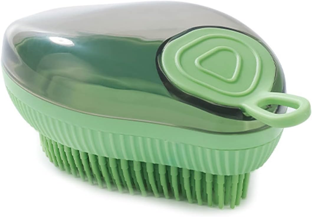 Silicone Pet Bath Brush with Soap Dispenser - Massage & Wash for Cats & Dogs