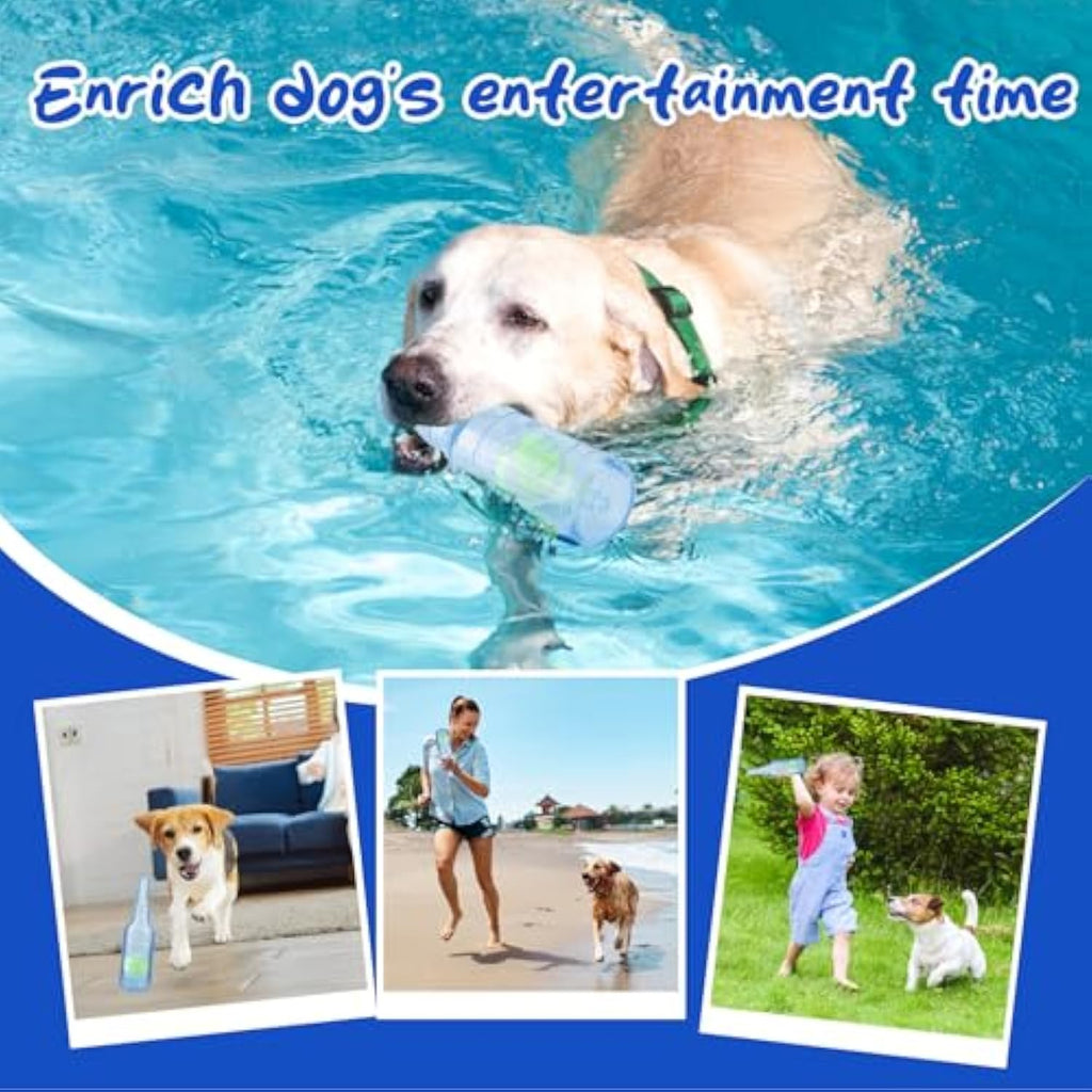 Water Bottle Cruncher Dog Toy - Squeaky Interactive Chew for Aggressive Chewers