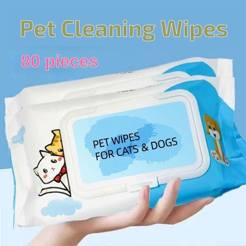 Plant-Based Pet Cleaning Wipes - Antibacterial Paw, Eye & Ear Wipes for Dogs & Cats