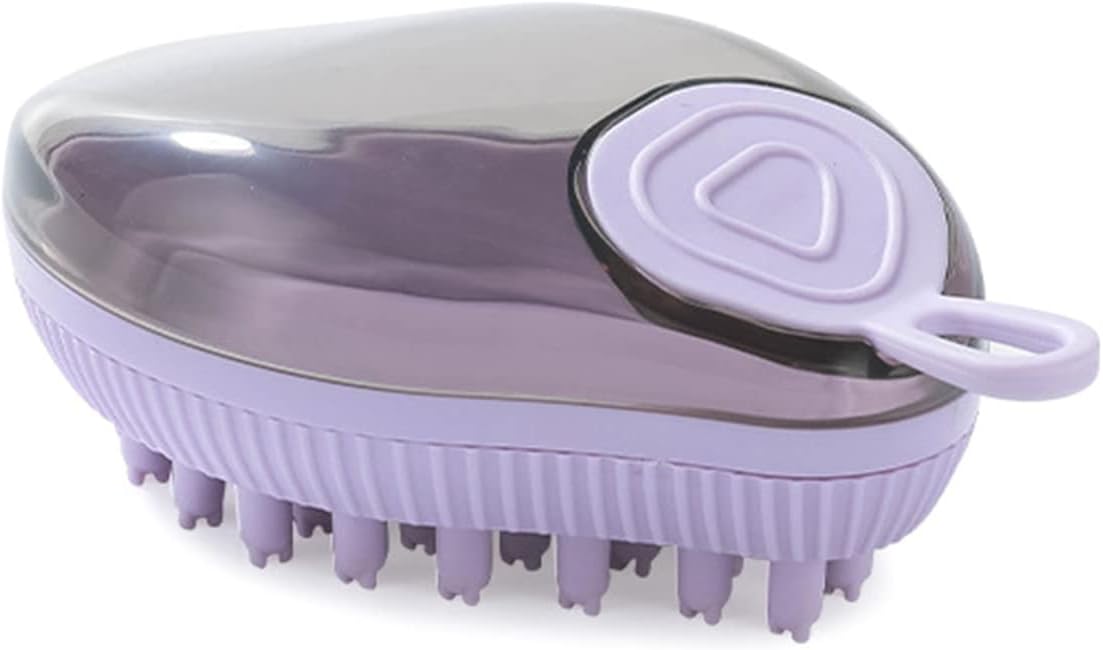 Silicone Pet Bath Brush with Soap Dispenser - Massage & Wash for Cats & Dogs