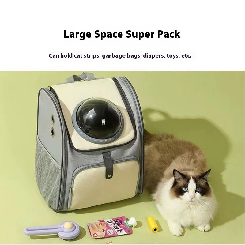 Space Capsule Pet Backpack - Multi-Mode Breathable Carrier with Bubble Dome for Cats & Small Dogs