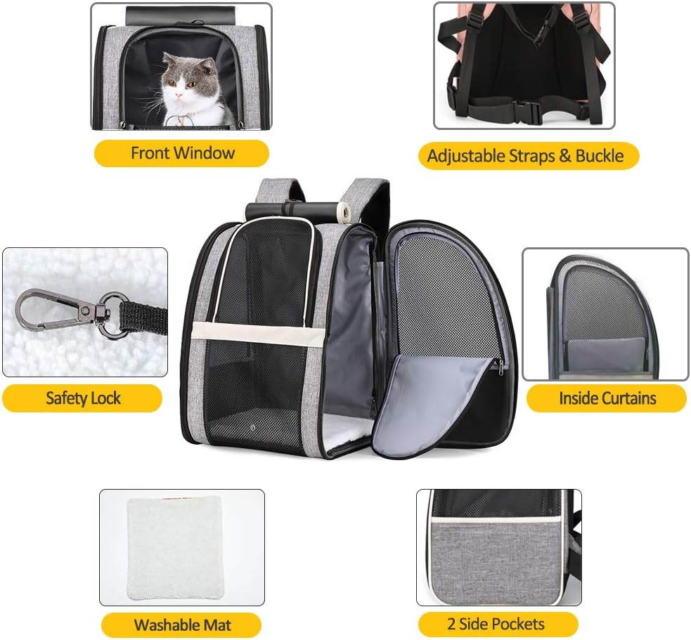PetArt Bubble Window Backpack - Airline Approved Pet Carrier for Cats & Small Dogs