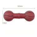 Sports Ball Dog Chew Toy - Squeaky Rubber Football Basketball Dumbbell