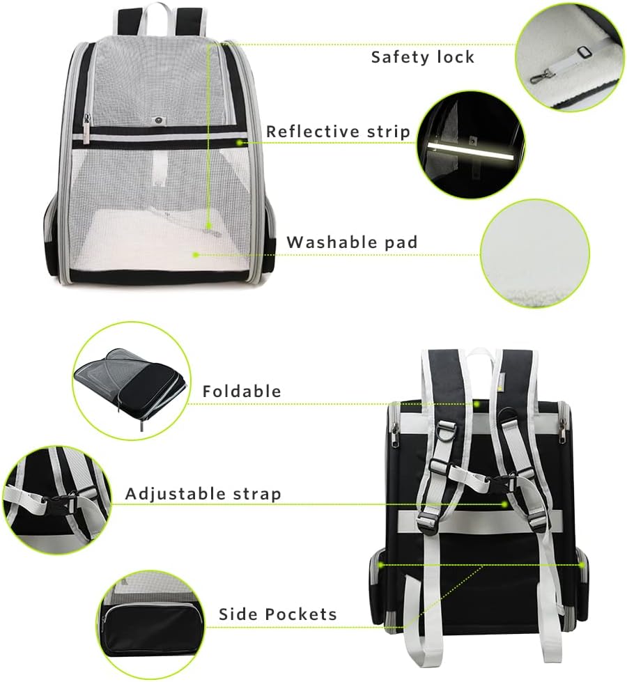 PetArt Bubble Window Backpack - Airline Approved Pet Carrier for Cats & Small Dogs