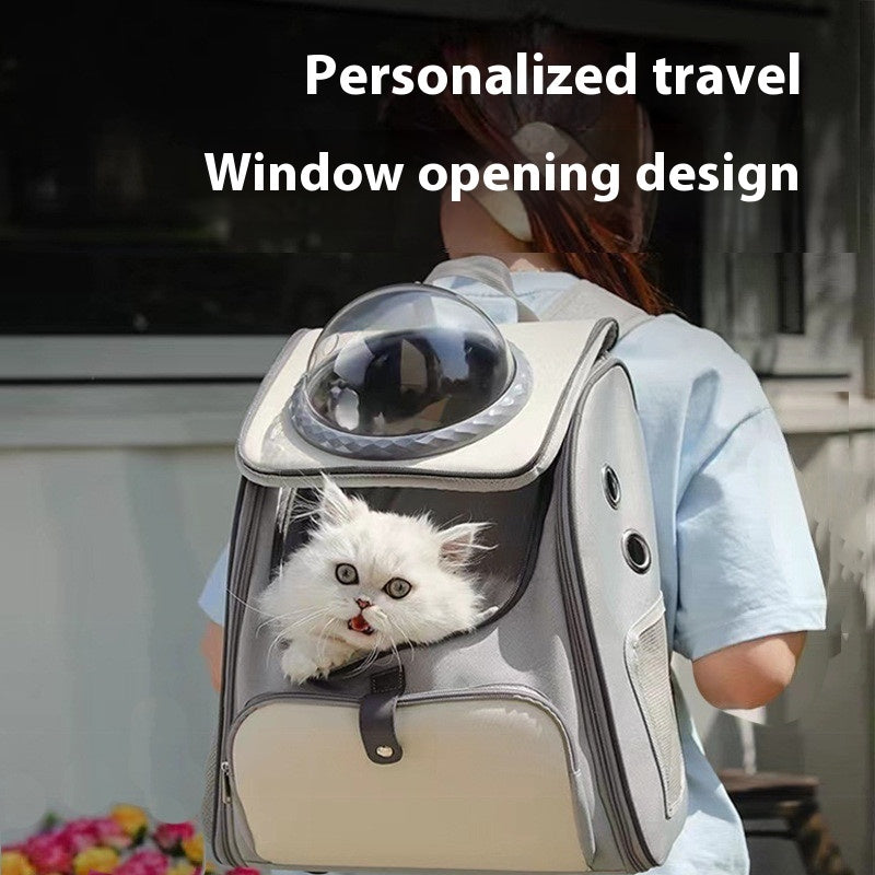 Space Capsule Pet Backpack - Multi-Mode Breathable Carrier with Bubble Dome for Cats & Small Dogs