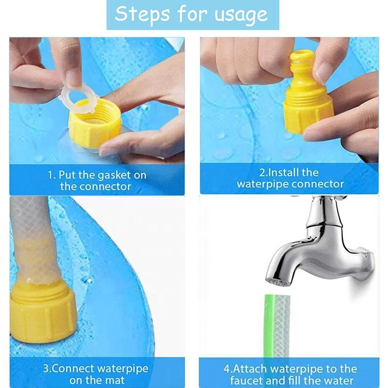 Dog Splash Pad Sprinkler Mat - Anti-Slip Outdoor Water Play for Pets & Kids