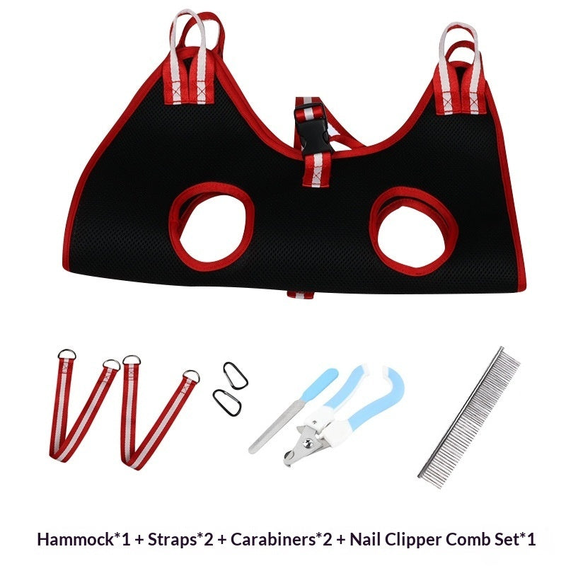 Pet Grooming Hammock Kit (5-Piece) - Hands-Free Nail Trimming for Cats & Dogs
