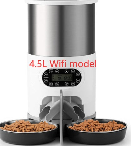 4.5L Smart WiFi Automatic Pet Feeder - Dual Bowl Dispenser with Voice Recorder & App Control