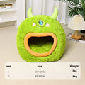 Cartoon Monster Cat Cave Bed - Fully Enclosed Cozy Pet House for All Seasons