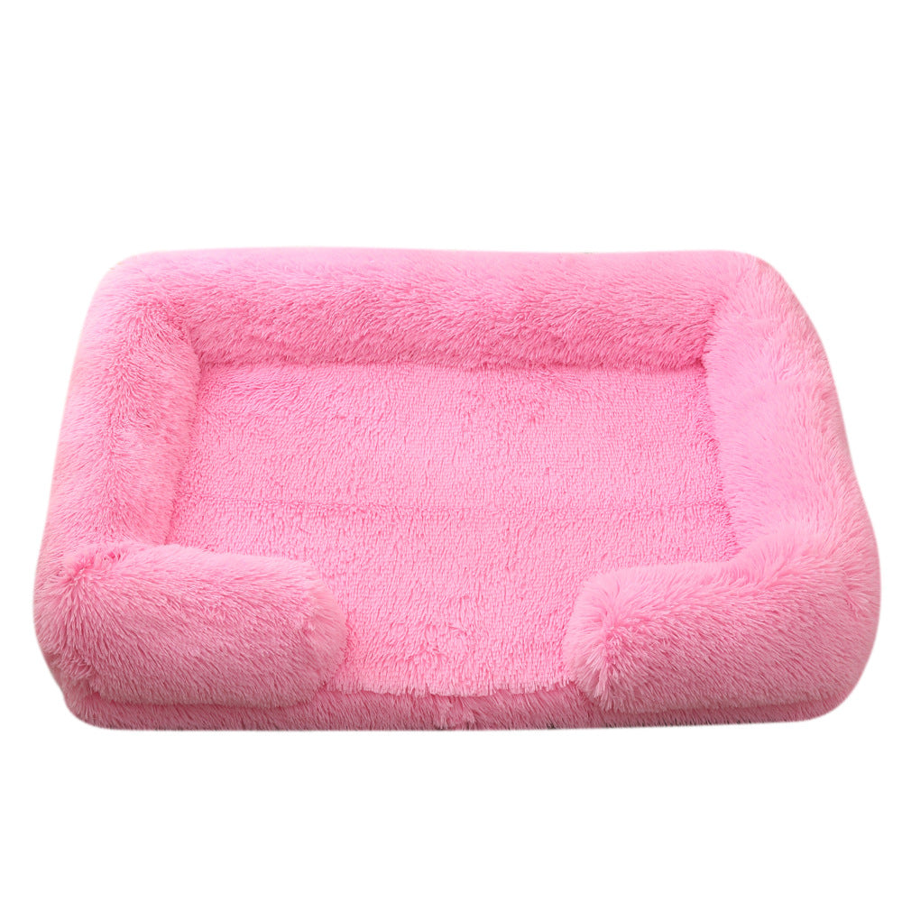 Plush Round Pet Bed - Soft Warm Nest for Dogs & Cats