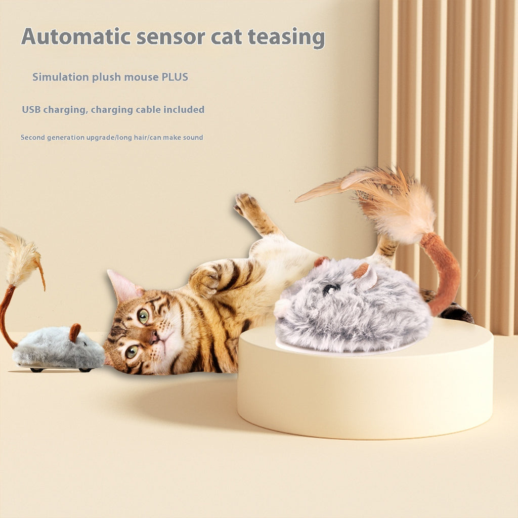 Electric Self-Moving Mouse Cat Toy - Type-C Rechargeable