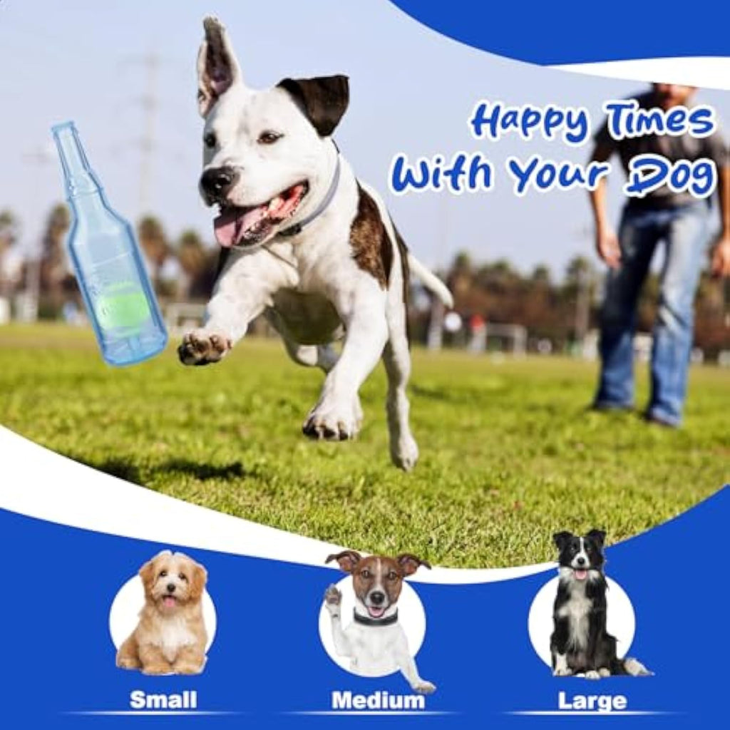 Water Bottle Cruncher Dog Toy - Squeaky Interactive Chew for Aggressive Chewers