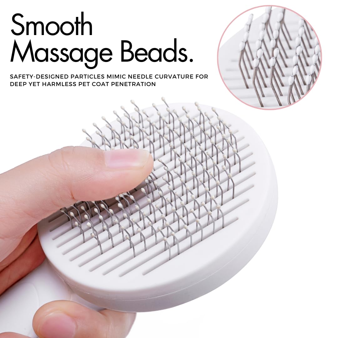 Self-Cleaning Slicker Brush - One-Click Deshedding for Cats & Dogs