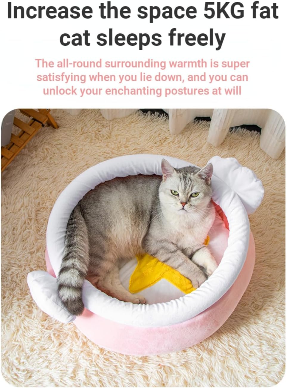 Honey Pot Cat Cave Bed — Cozy Plush Hideaway for Cats & Small Dogs