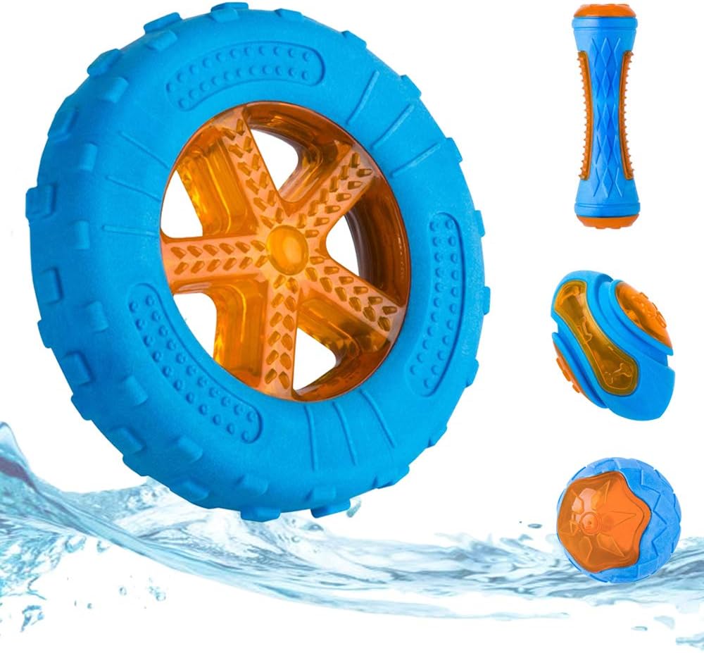 Floating Dog Pool Toy - Squeaky Fetch Toy for Beach & Water Play