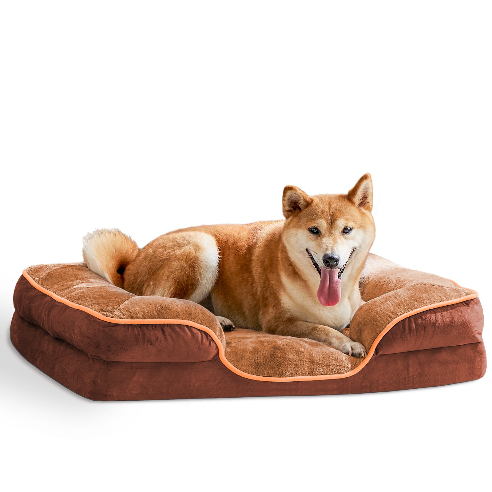 Memory Foam Pet Bed - Washable Removable Cover with Waterproof Liner & Non-Slip Base
