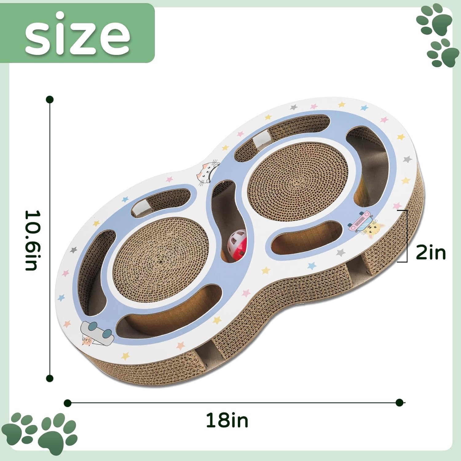 Round Cat Scratcher with Ball Track - 2-in-1 Scratching Pad & Interactive Toy