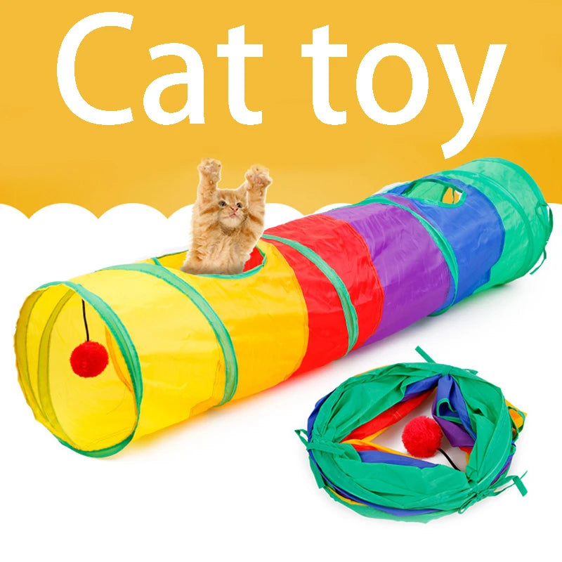 Cat Tunnel Pet Tube Collapsible Play Toy - Indoor & Outdoor
