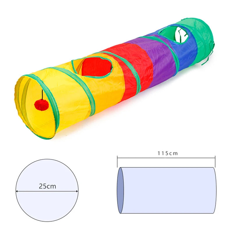 Cat Tunnel Pet Tube Collapsible Play Toy - Indoor & Outdoor