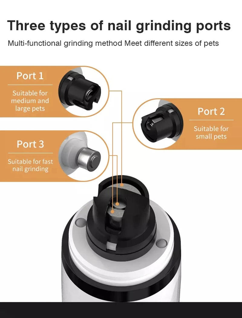 Electric Pet Nail Grinder with LED Light - USB Rechargeable