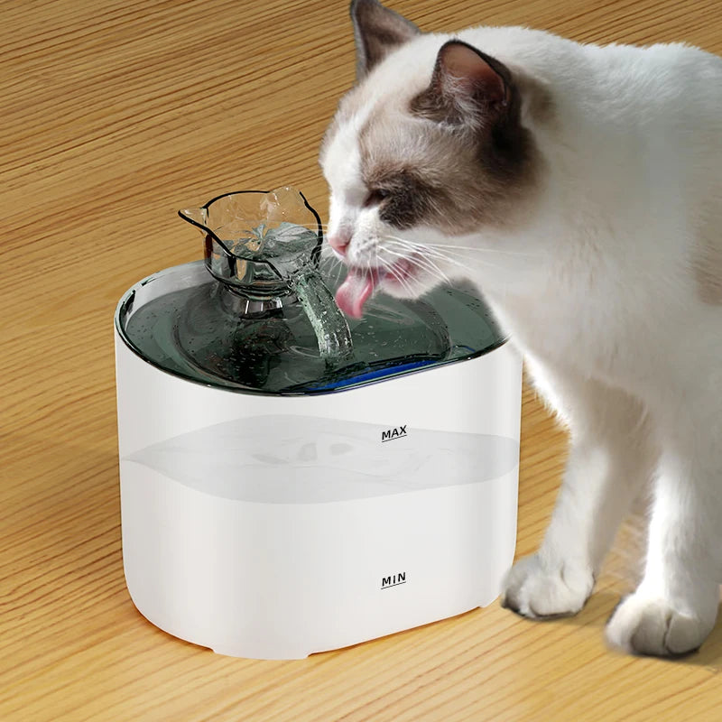 Pet Automatic Cat Water Fountain 2L - Stainless Steel Ultra Silent
