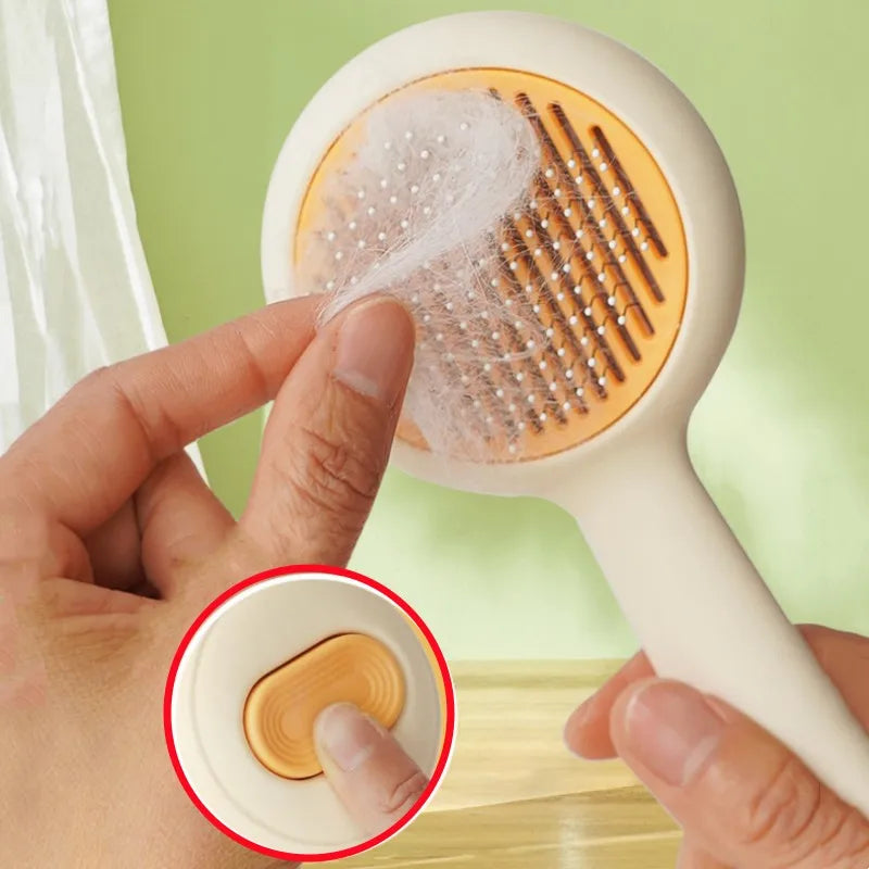 Cat Brush Self-Cleaning Pet Hair Remover - One Click Clean