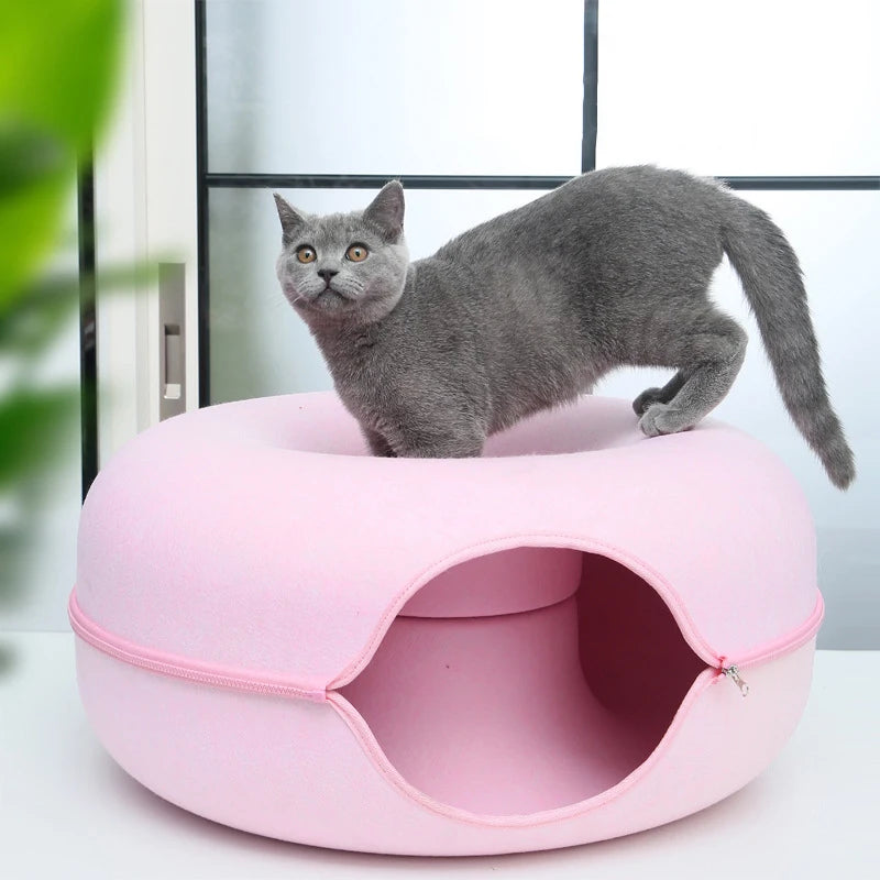 Donut Pet Cat Tunnel Interactive Bed Toy