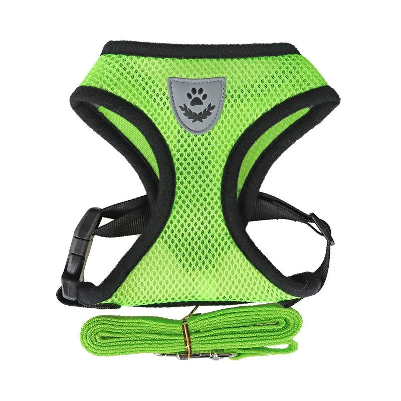 Adjustable Cat & Dog Harness with Leash - Escape Proof Vest