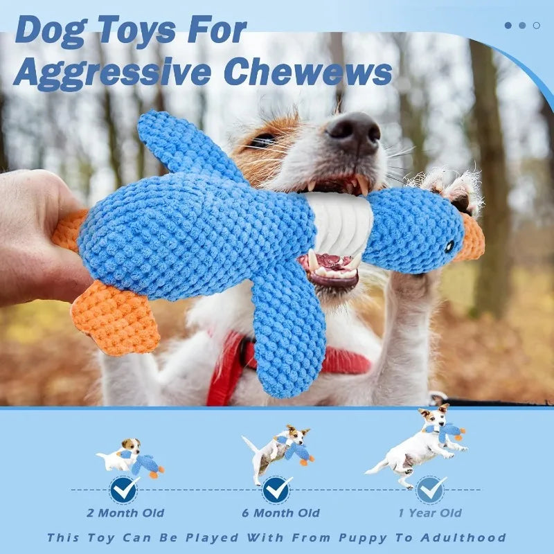 Cat Dog Toys for Aggressive Chewers - Squeaky Duck Plush