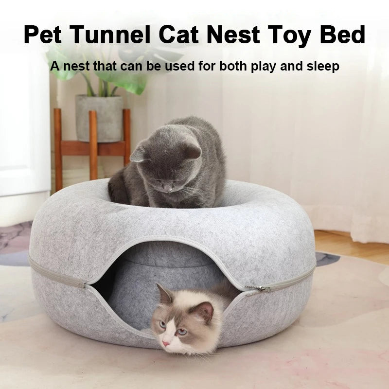 Donut Pet Cat Tunnel Interactive Bed Toy