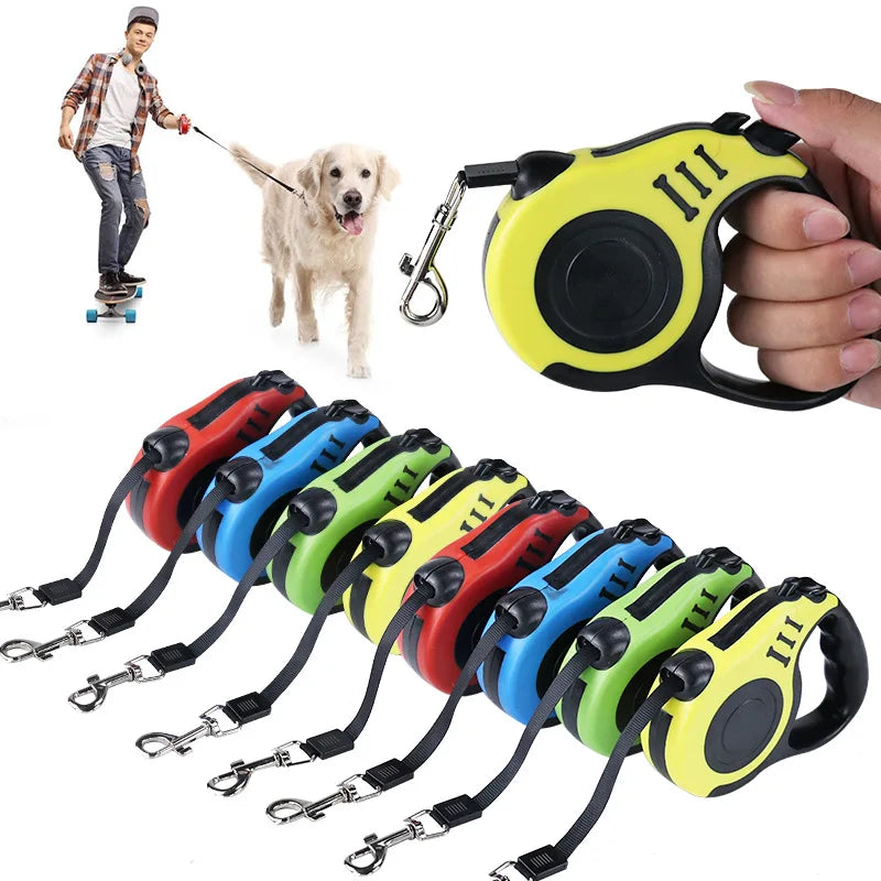Retractable Dog Leash 3M/5M - Durable One-Hand Brake
