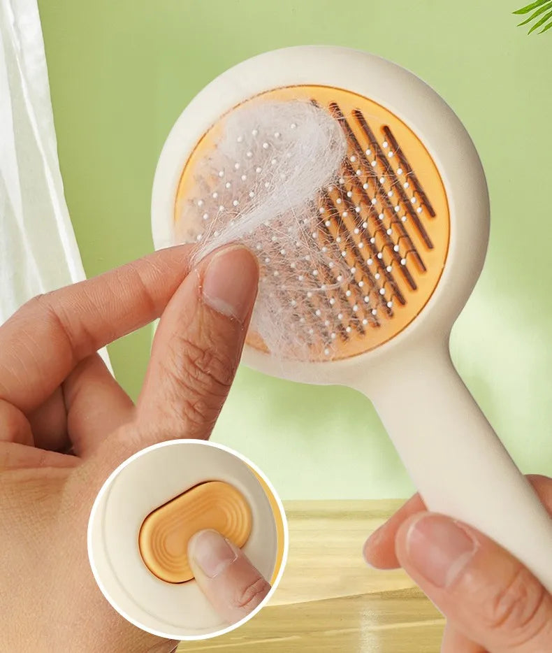Cat Brush Self-Cleaning Pet Hair Remover - One Click Clean