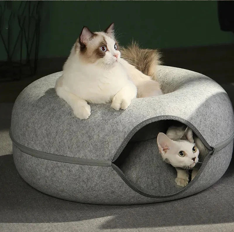 Donut Pet Cat Tunnel Interactive Bed Toy