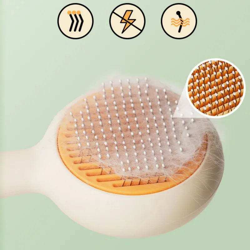 Cat Brush Self-Cleaning Pet Hair Remover - One Click Clean