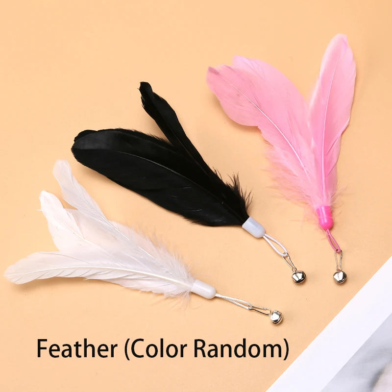 Interactive Cat Toy Suction Cup Feather Wand - Hands-Free Play