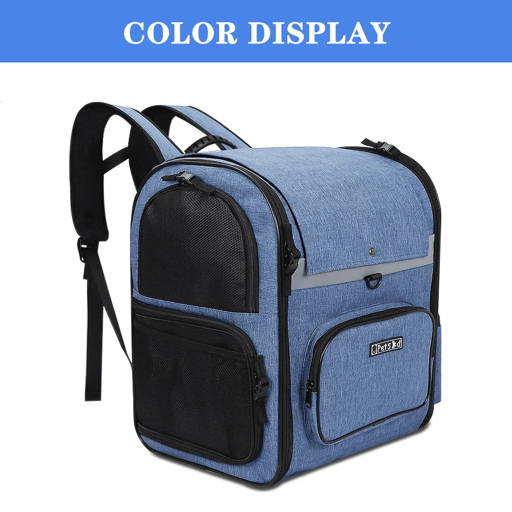 Sturdy Frame Pet Carrier Backpack - Double Shoulder Dog & Cat Travel Bag