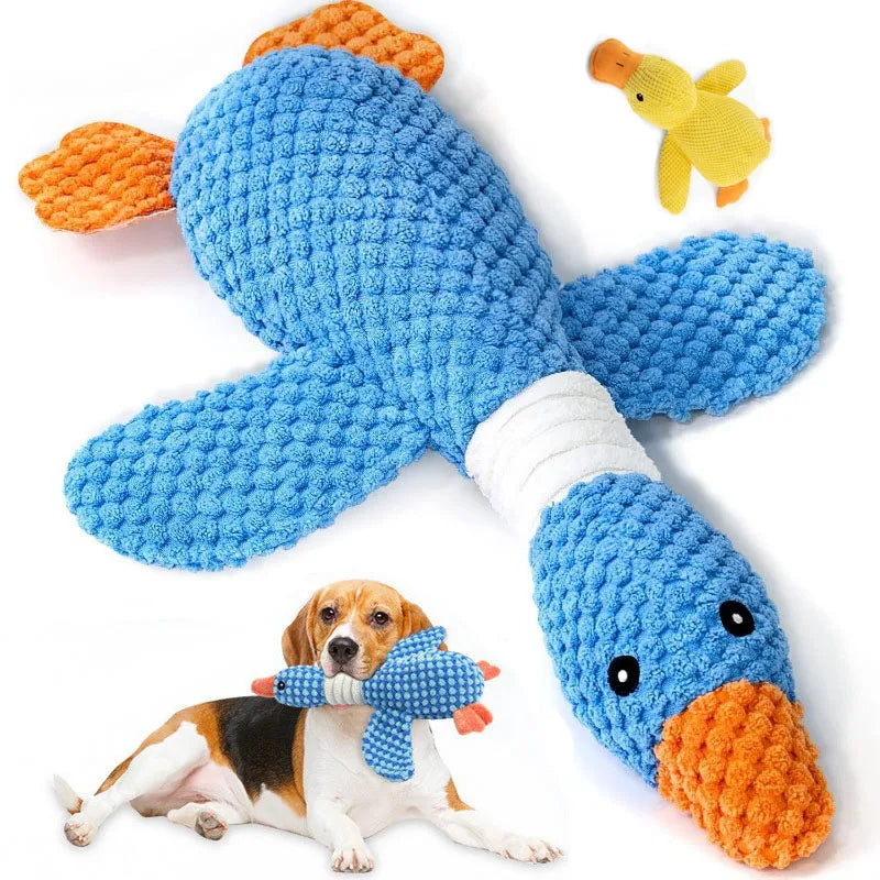 Cat Dog Toys for Aggressive Chewers - Squeaky Duck Plush