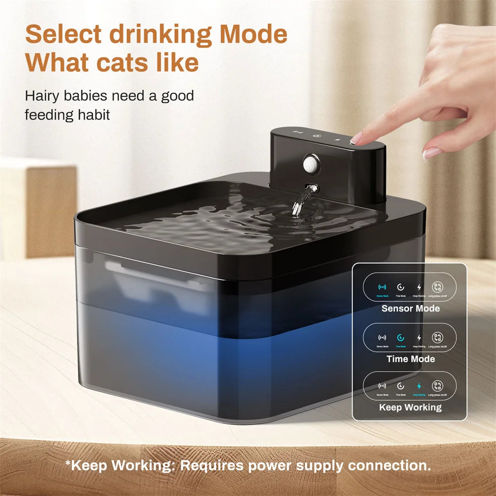Automatic Cat Water Fountain 2.2L - Wireless Pet Water Dispenser